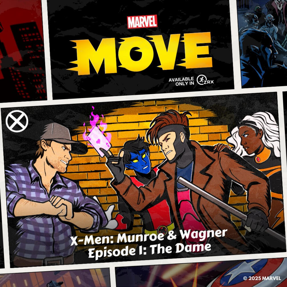 Casting Announcement from Crunchyroll for Trillion Game. Cody Savoie (a man with a beard and long, dark hair with clear square glasses) as Haru Tennoji (an anime man with long brown hair in a blue suit.)